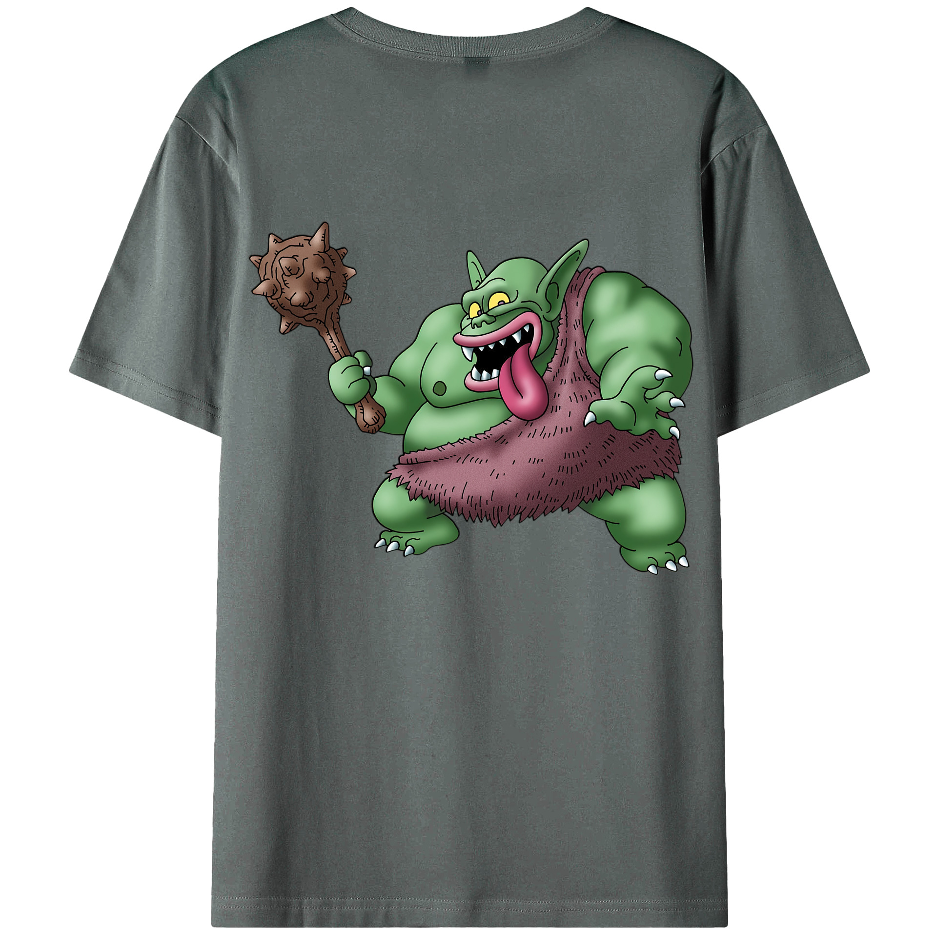 （画像用） ドラゴンクエスト Doragon Kuesuto Dragon Quest 綿100％ メンズ半袖Tシャツ（バックプリント） 通気性